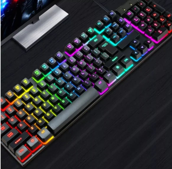 Teclado Gamer Semi-mecânico RGB — ABNT2, LED Retroiluminado, 107 Teclas