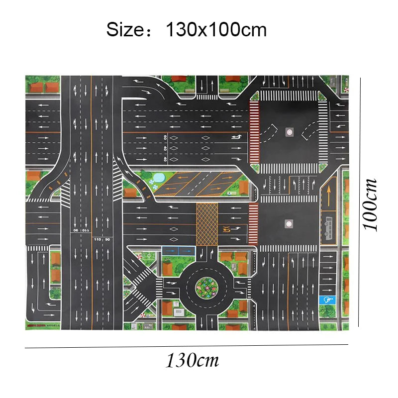 Teaching Route Map Baby Play Mat Waterproof City Town Pad Educational Kids Toys Parking Lot Children Road Table Cloth Gift