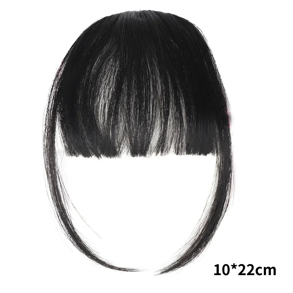Franja Posticía com Clip — Cabelo Sintético Natural Resistente ao Calor