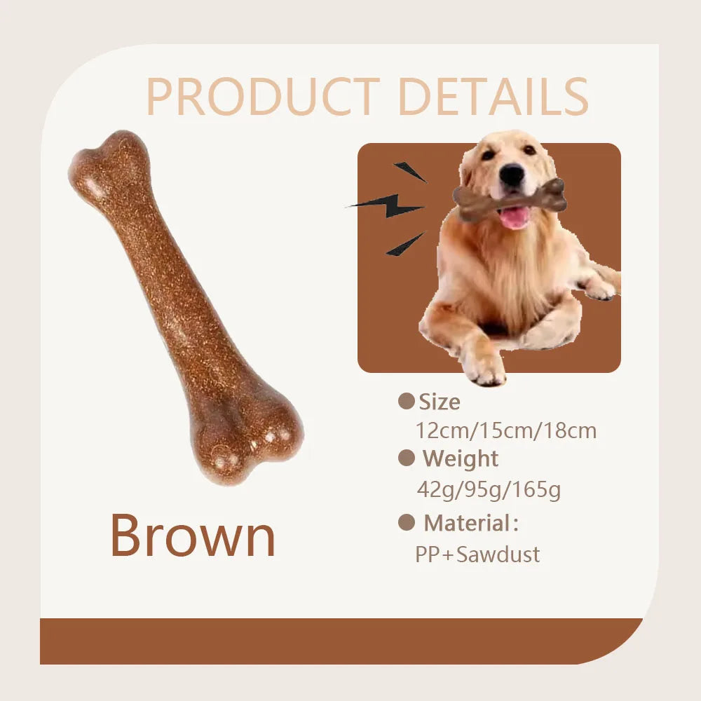 Brinquedo Osso Mastigável para Cães — Resistente, Atlóxico, Anti-mordida para Filhotes e Adultos