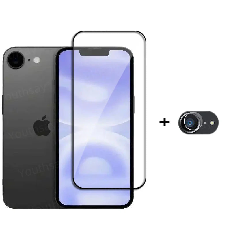 6in1 Glass For iPhone 16e Tempered Glass iPhone 16e SE4 SE 2025 Screen Protector HD Phone Camera Lens Film iPhone 16e
