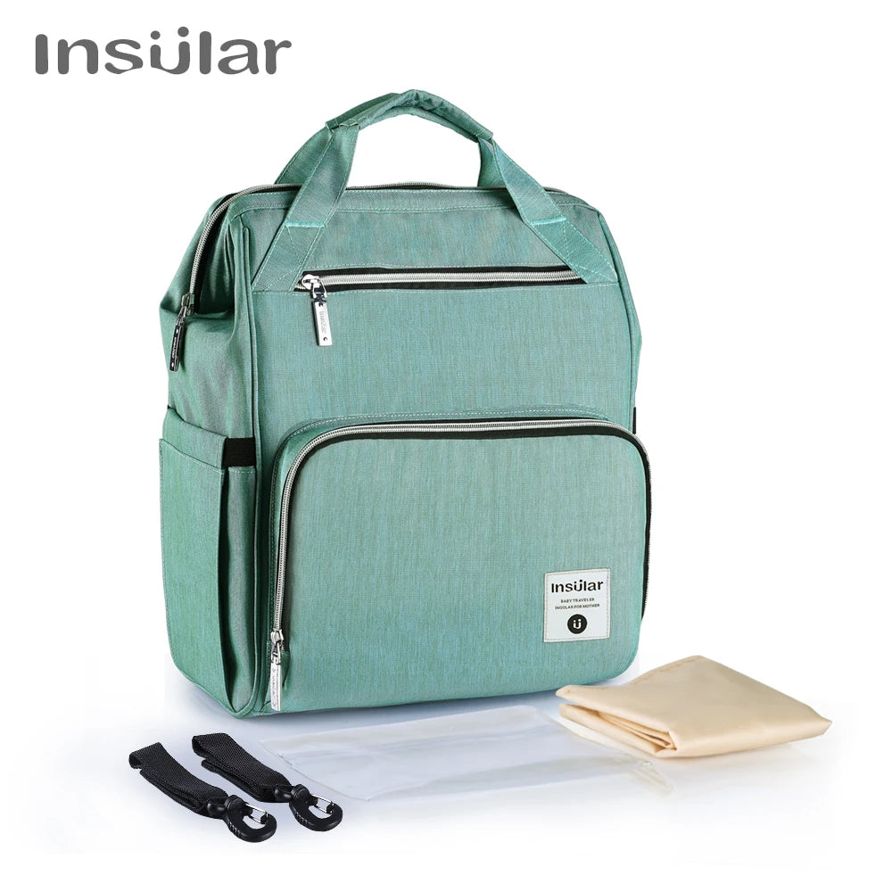 Insular New Fashion Mummy Maternity Nappy Bag Large Capacity Baby Diaper Bags Travel Backpack Designer Nursing Bag For Baby Care