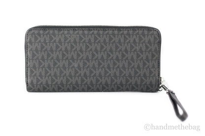 Michael Kors Jet Set Large Black Signature Continental Travel Wristlet Wallet
