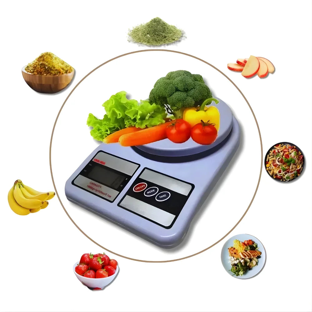 Balança Digital de Cozinha SF-400 — Até 10kg | Alta Precisão para Culinária e Dieta