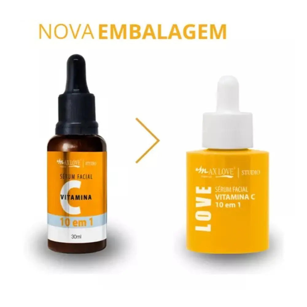 Sérum Facial Vitamina C 10 em 1 Max Love — Clareamento, Hidratação e Antienvelhecimento