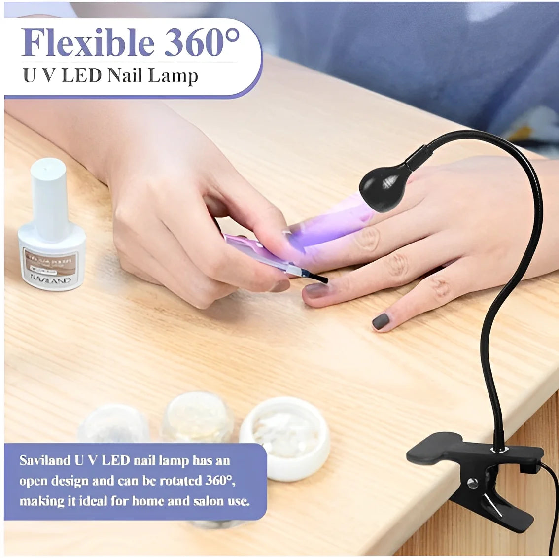 Lampada LED UV Mini USB para Unhas — Secagem Rápida com Clip Flexível