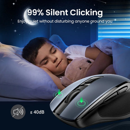 Mouse Sem Fio UGREEN — Bluetooth 5.0 + 2.4G, 4000DPI, 6 Botões Silenciosos