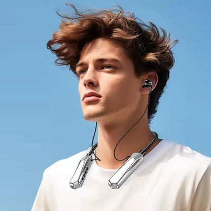 Bluetooth Sports Headphones with Neck Band, Digital Display and Long-lasting Battery