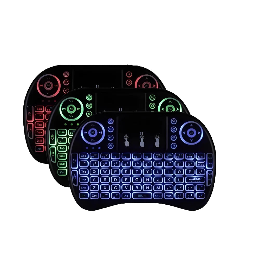 Mini Teclado USB com Touchpad e LED — Sem Fio para Smart TV, PC, PS3 e Tablet