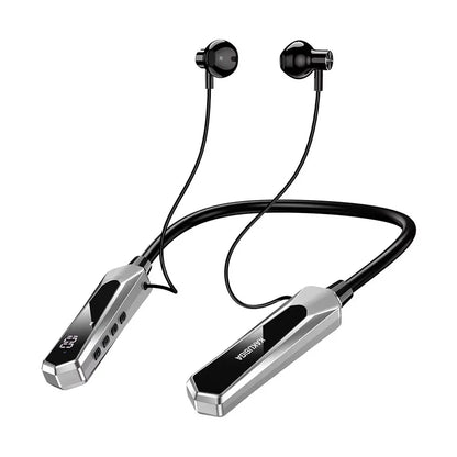 Bluetooth Sports Headphones with Neck Band, Digital Display and Long-lasting Battery