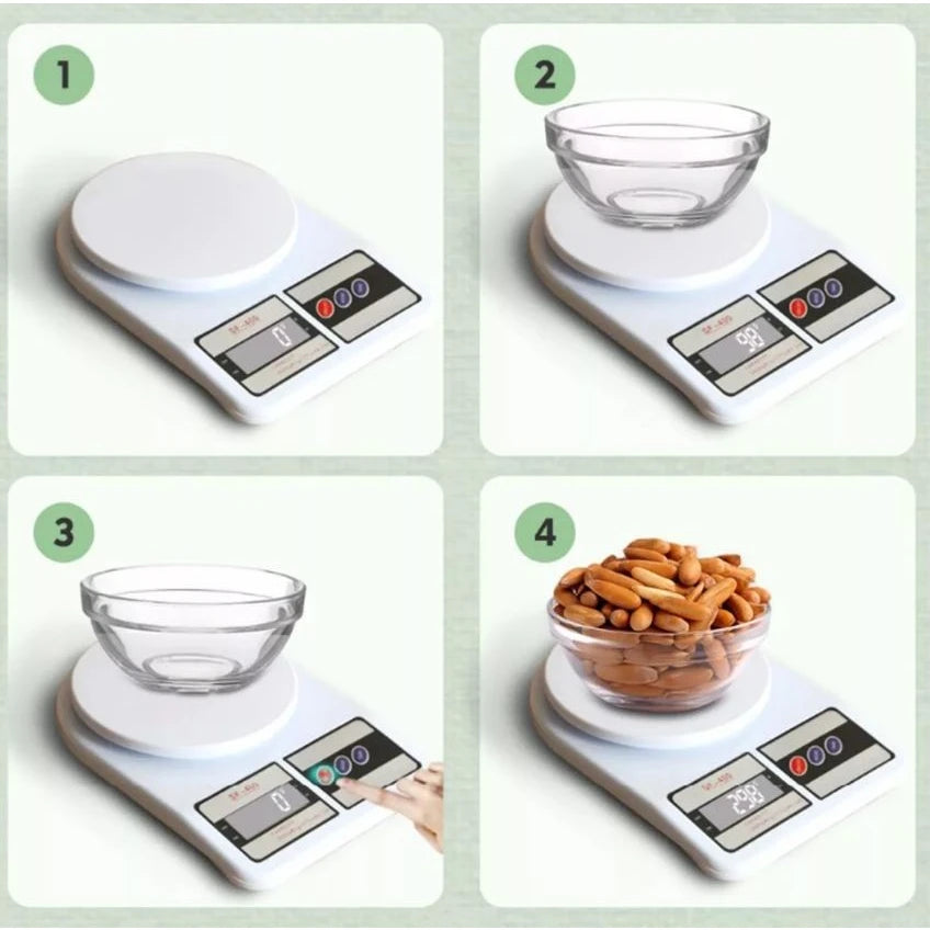Balança Digital de Cozinha SF-400 — Até 10kg | Alta Precisão para Culinária e Dieta