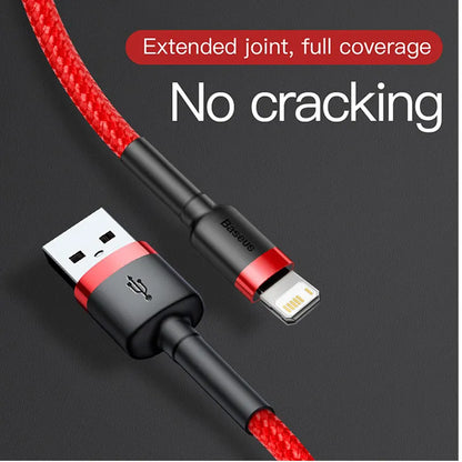 Cabo USB Baseus para iPhone — Carga Rápida 2.4A