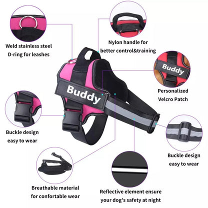 Peitoral para Cães Refletivo Anti-Puxada — Respirável, Ajustável, para Passeios e Treinos