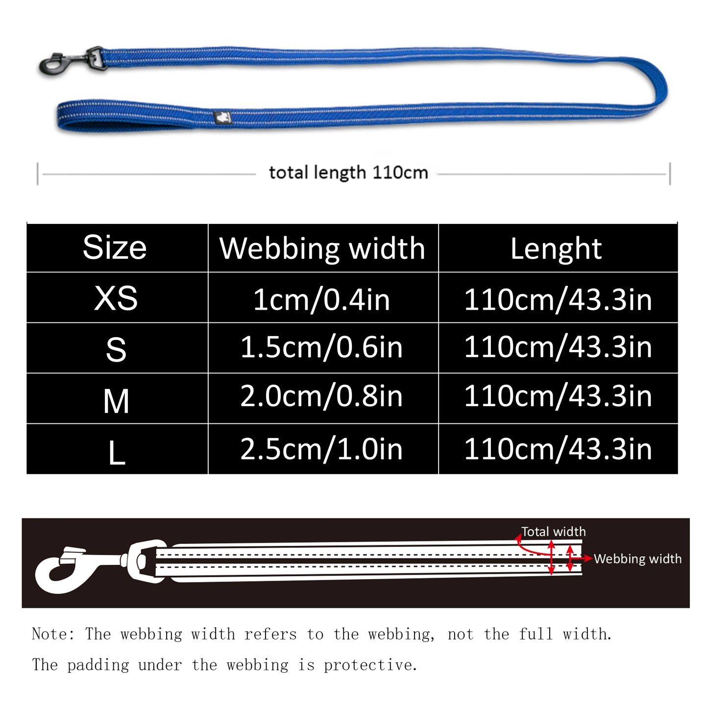 Guia Truelove Refletiva para Cães e Gatos — Nylon Macio, 110cm, 11 Cores TLL2111