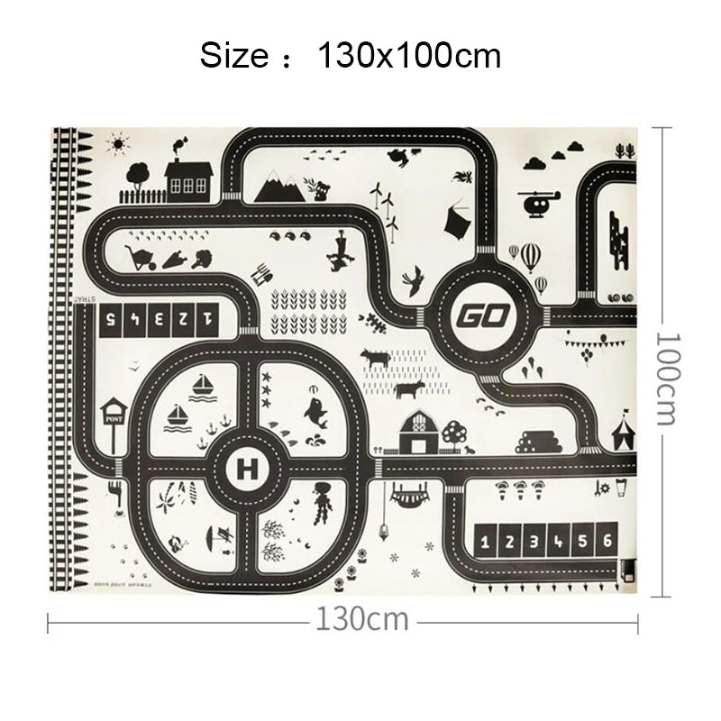 Teaching Route Map Baby Play Mat Waterproof City Town Pad Educational Kids Toys Parking Lot Children Road Table Cloth Gift