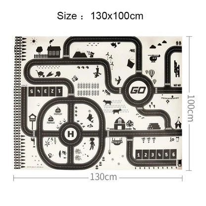 Teaching Route Map Baby Play Mat Waterproof City Town Pad Educational Kids Toys Parking Lot Children Road Table Cloth Gift