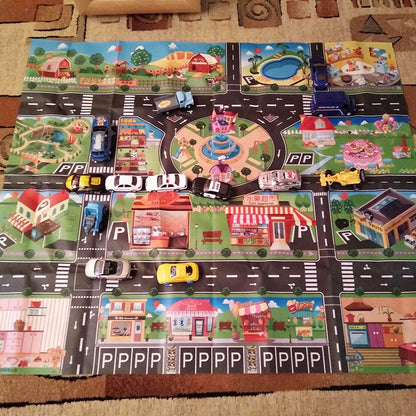 Teaching Route Map Baby Play Mat Waterproof City Town Pad Educational Kids Toys Parking Lot Children Road Table Cloth Gift