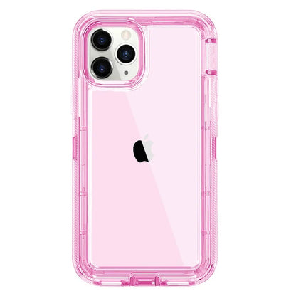 3 IN1 For iPhone 15 14 11 12 13 16Pro Max MINI XR XS X XSMAX SE 6 7 8 Plus Transparent Shockproof Armor Glossy Plain Phone Cover