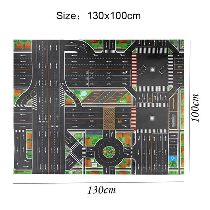 Teaching Route Map Baby Play Mat Waterproof City Town Pad Educational Kids Toys Parking Lot Children Road Table Cloth Gift