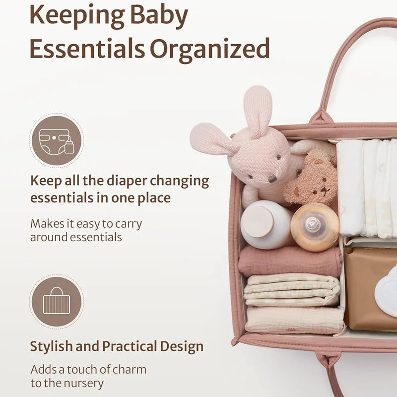 Baby Multifunctional Diaper Organizer Bag Folding Portable Stackers & Caddies High Capacity Storage for Baby Things mommy bags