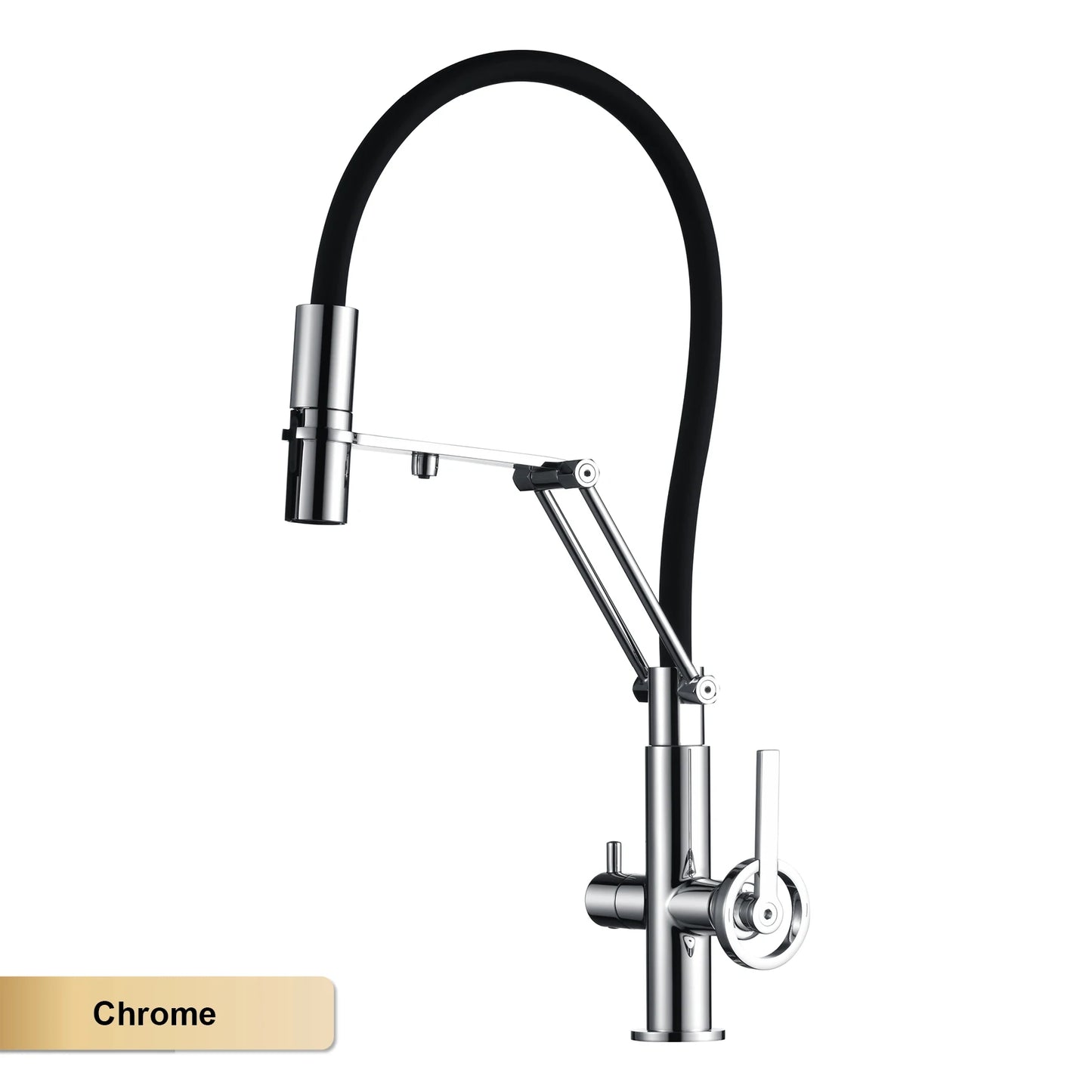 Torneira de Cozinha Industrial Bronze Escovado Ouro Rosé — Filtro Separado | Água Quente e Fria