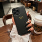 Personalised Customized Name Case For iPhone 17 16 15 14 13 12 11 Pro Max Initials Letters Leather Cover 13 15 16 17 Air Pro Max