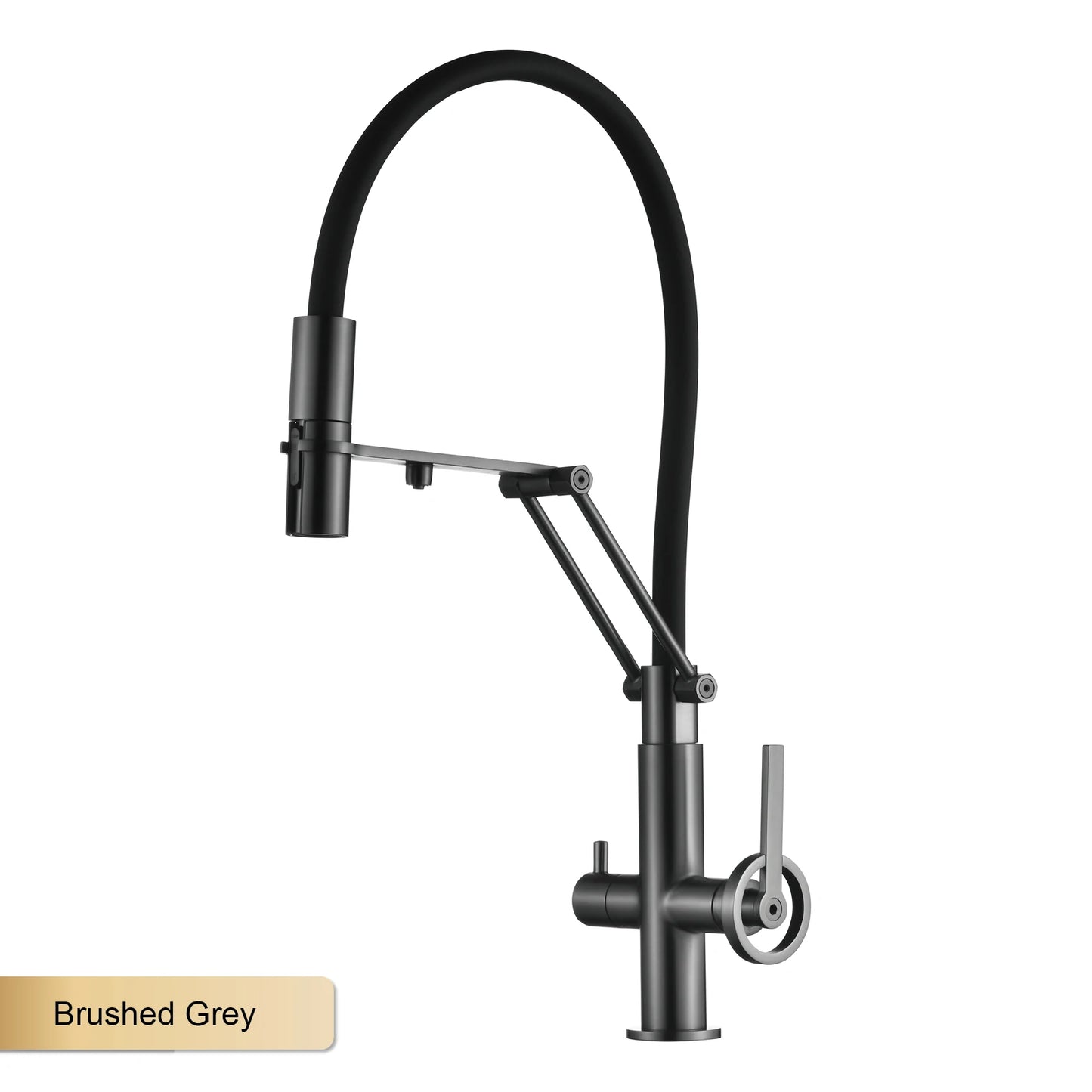 Torneira de Cozinha Industrial Bronze Escovado Ouro Rosé — Filtro Separado | Água Quente e Fria