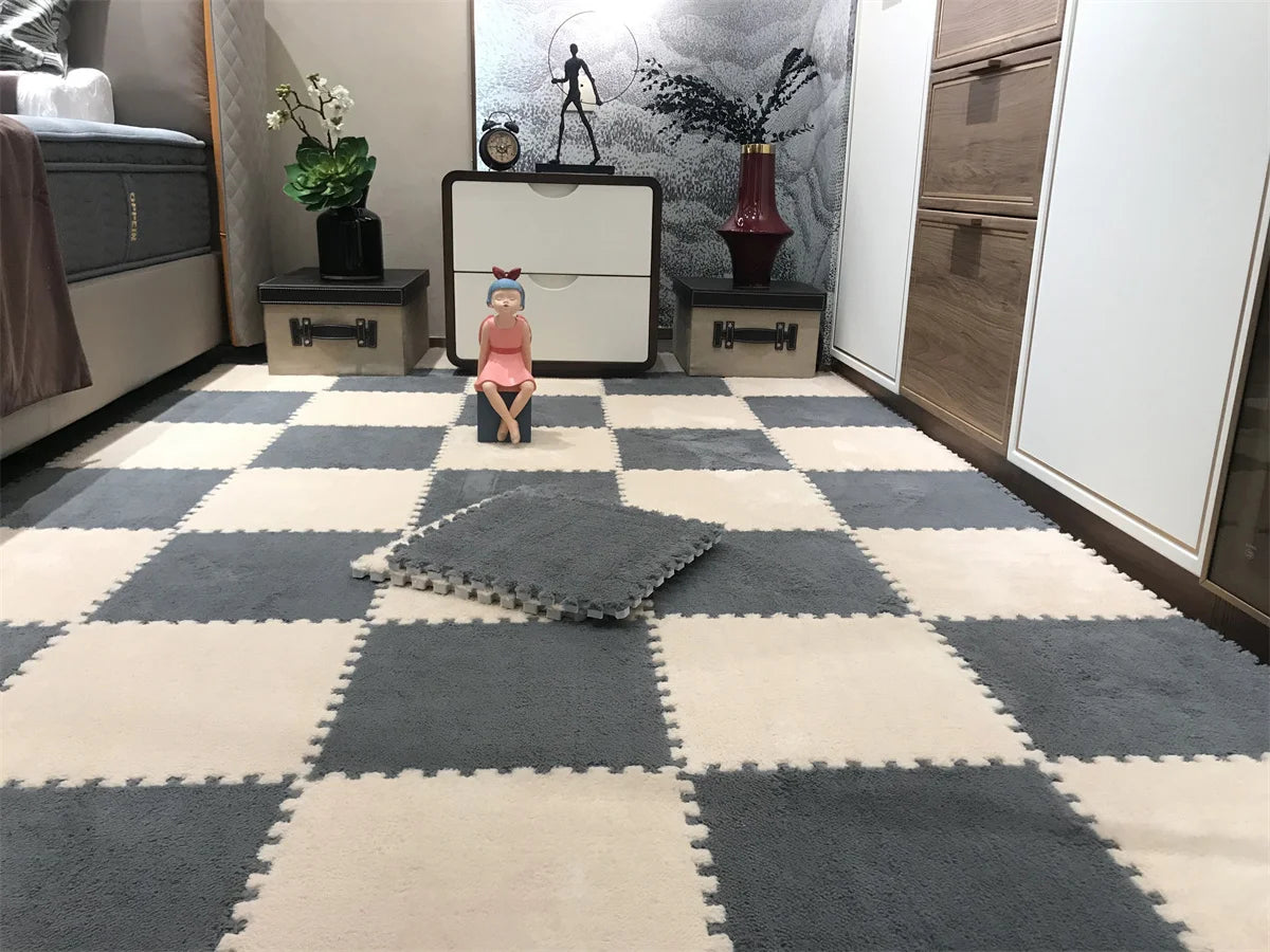 DHDH Soft Plush Kids Carpet Baby Play Mat Children's Rugs Toys EVA Foam Children's Mat Puzzle Interlock Floor Mats 30*30 CM