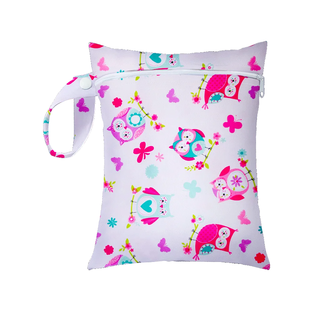 Mini Size 25x20cm Diaper Bag Waterproof Reusable Mummy Bag Printed Pocket Nappy Bags PUL Travel Wet Dry Bags Purple Color