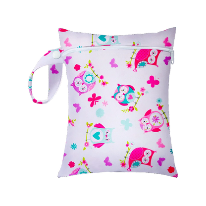 Mini Size 25x20cm Diaper Bag Waterproof Reusable Mummy Bag Printed Pocket Nappy Bags PUL Travel Wet Dry Bags Purple Color