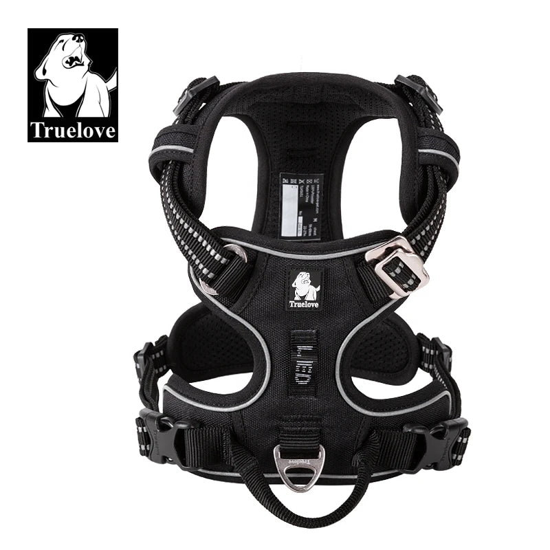 Peitoral Truelove Fashion para Cães — Nylon Refletivo, Acolchoado, Vest de Treino