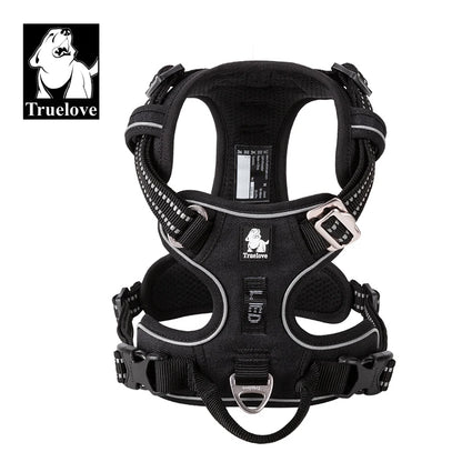 Peitoral Truelove Fashion para Cães — Nylon Refletivo, Acolchoado, Vest de Treino