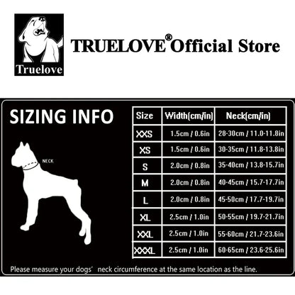 Coleira Refletiva Truelove para Cães — Nylon Ajustável 3M, 8 Tamanhos, Todas as Raças