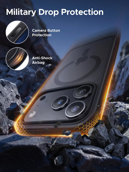 Capa Magnética UGREEN Preta para iPhone 16 e 17 Pro Max — MagSafe | TPU Antichoque