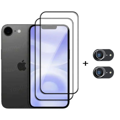 6in1 Glass For iPhone 16e Tempered Glass iPhone 16e SE4 SE 2025 Screen Protector HD Phone Camera Lens Film iPhone 16e