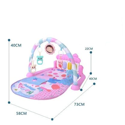 Baby Toys Pedal Piano Toy Music Fitness Rack Newborn Fitness Equipment Game Mat Prone Time Activity Gymnastics Mat 0-1 Years Old