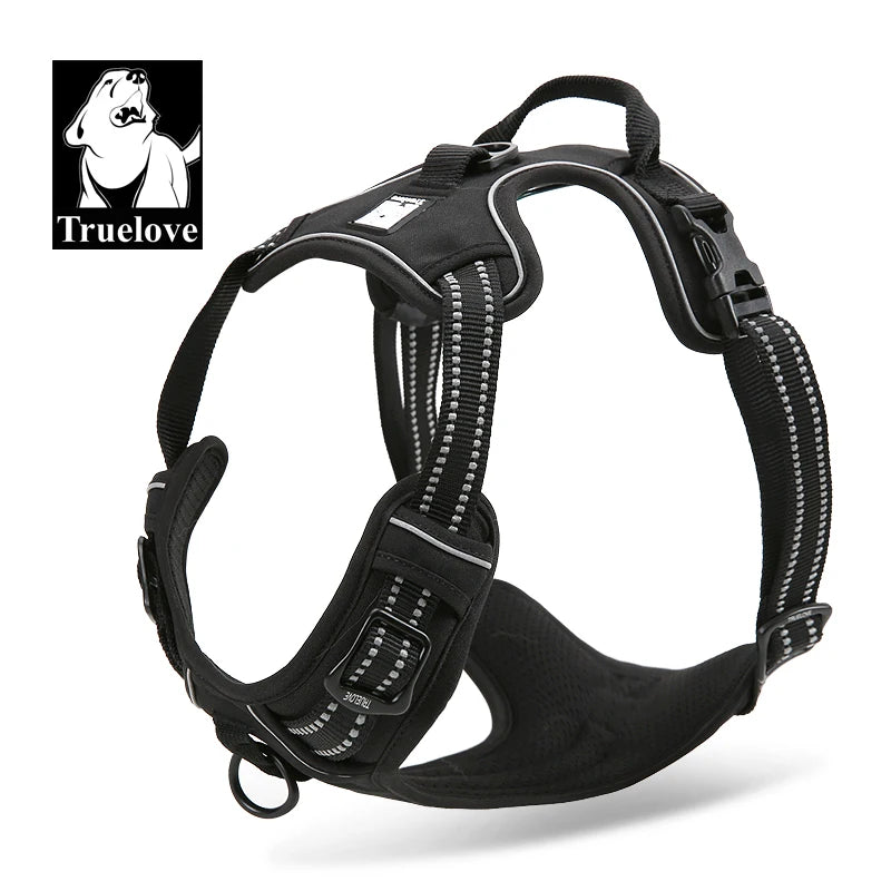 Peitoral Truelove Fashion para Cães — Nylon Refletivo, Acolchoado, Vest de Treino