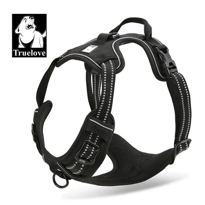Peitoral Truelove Fashion para Cães — Nylon Refletivo, Acolchoado, Vest de Treino