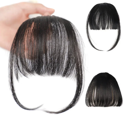 Franja Posticía com Clip — Cabelo Sintético Natural Resistente ao Calor