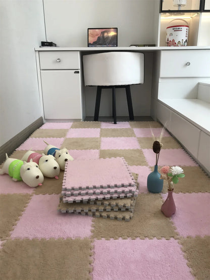 DHDH Soft Plush Kids Carpet Baby Play Mat Children's Rugs Toys EVA Foam Children's Mat Puzzle Interlock Floor Mats 30*30 CM
