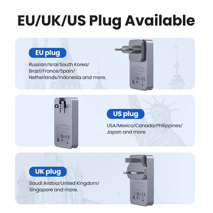 Carregador UGREEN 65W GaN — USB-C QC 4.0 | iPhone 17, MacBook e Tablet