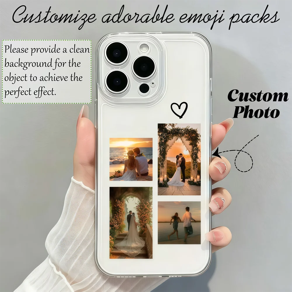 DIY iPhone 17 16 15 14 13 12 11 Pro 11 12 Mini XS Max XR 8 7 6 Plus Air Customized Photo Transparent Phone Protective Case