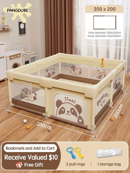 PANGDUBE Baby Playpen Playard Sturdy Safety Fence Large Activity Play Area for Toddler Indoor Play Yard with Breathable Mesh