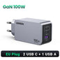 Carregador UGREEN 100W GaN — USB-C QC 4.0 | MacBook, iPhone 17 e Tablet