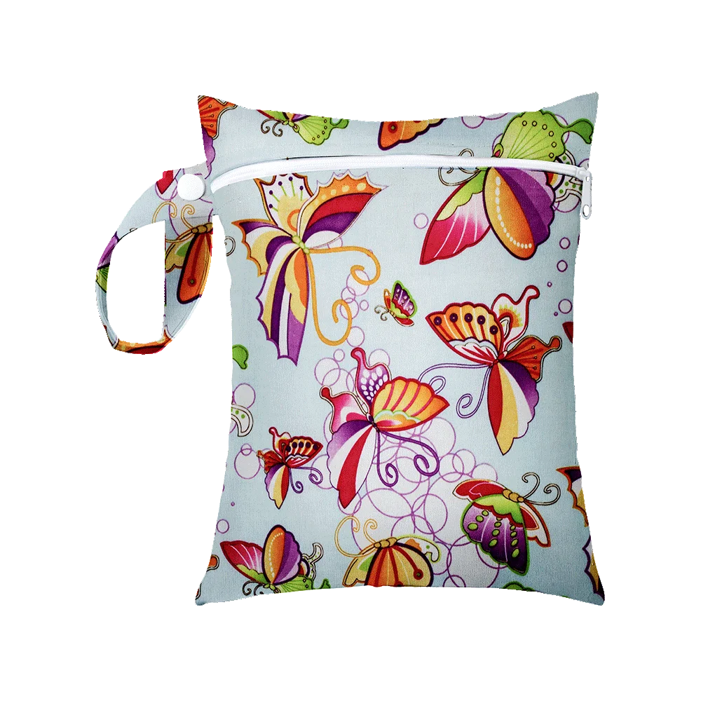 Mini Size 25x20cm Diaper Bag Waterproof Reusable Mummy Bag Printed Pocket Nappy Bags PUL Travel Wet Dry Bags Purple Color