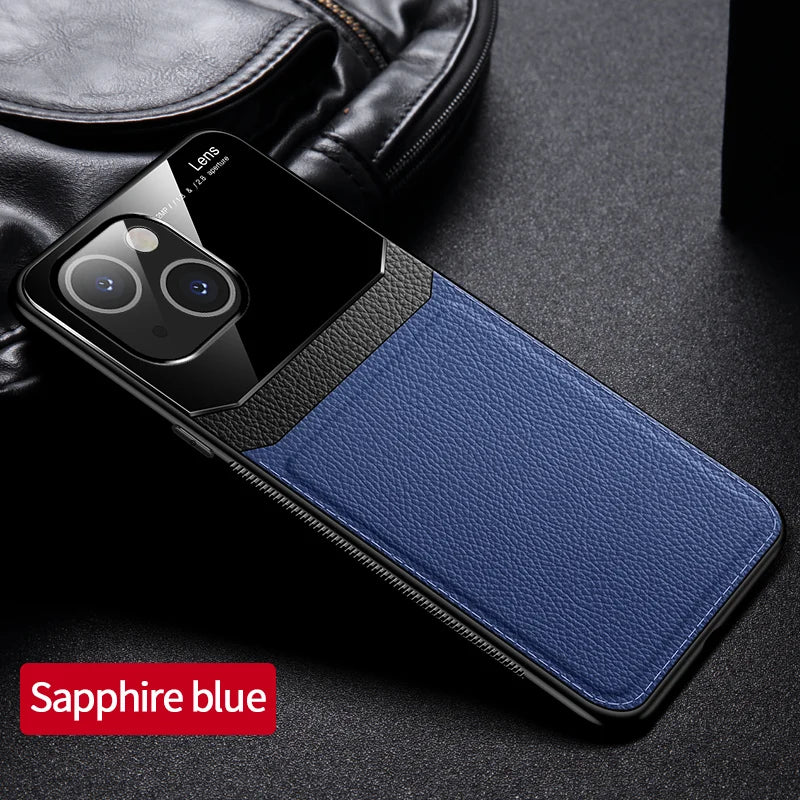 For iPhone 13 Magnetic Leather Case Back Cover Camera Protection iPhone 14 Phone Funda iPhone 15/iPhone 13 Mini/iPhone 13 Pro