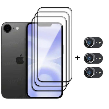 6in1 Glass For iPhone 16e Tempered Glass iPhone 16e SE4 SE 2025 Screen Protector HD Phone Camera Lens Film iPhone 16e