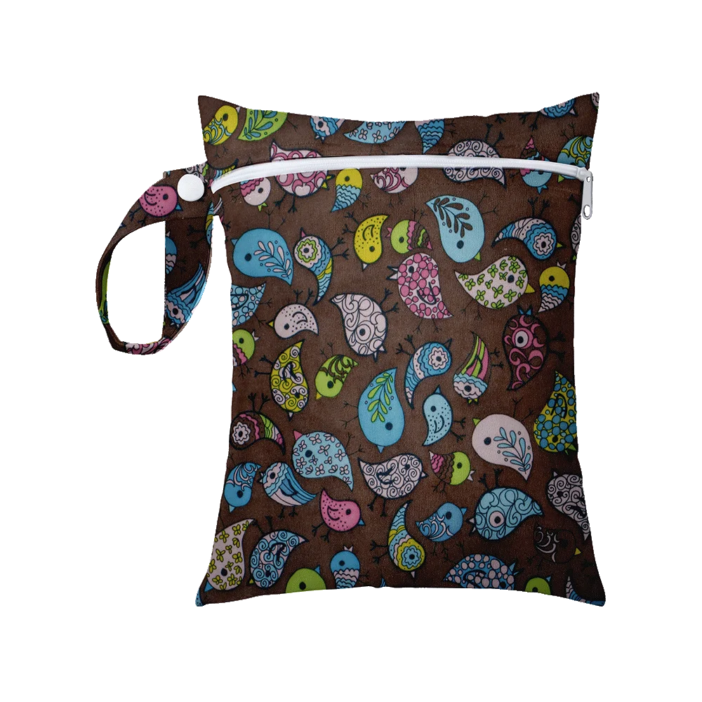 Mini Size 25x20cm Diaper Bag Waterproof Reusable Mummy Bag Printed Pocket Nappy Bags PUL Travel Wet Dry Bags Purple Color