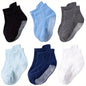 6 pairs of boys and girls' anti slip socks with cute cartoon animal patterns, comfortable and breathable baby floor socks