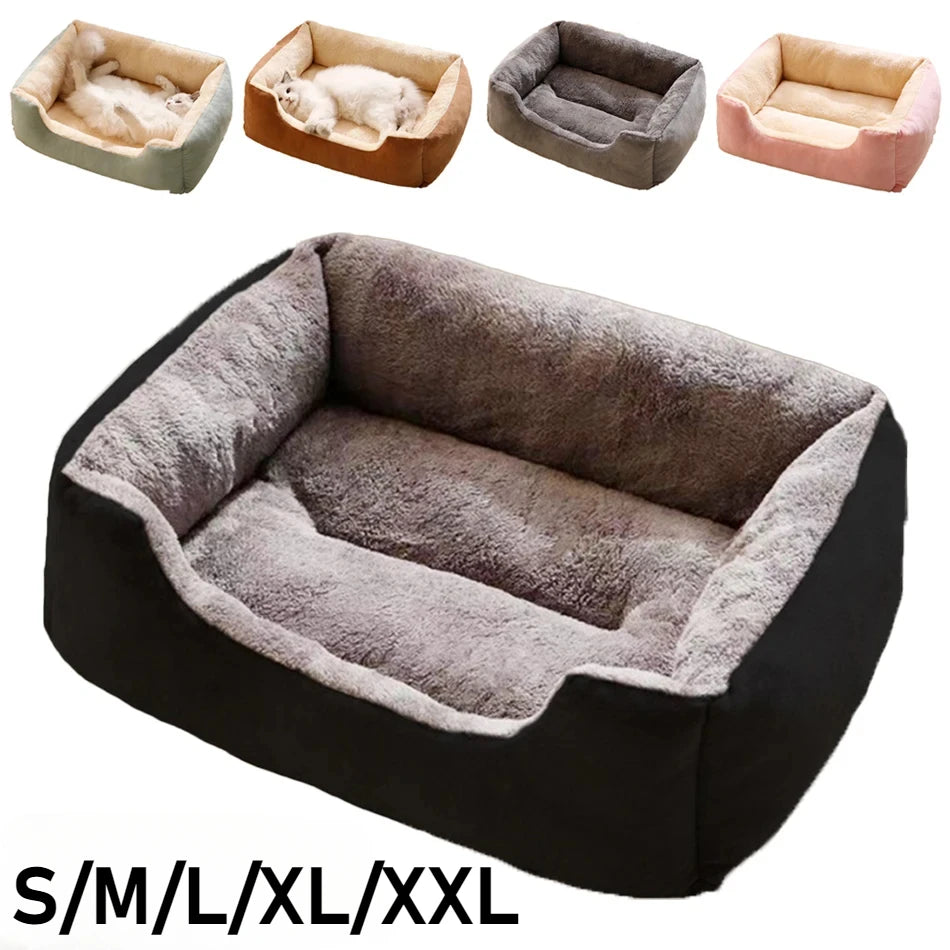 Cama Almofada para Gatos e Cães — Pelúcia Macia, Lavável, Tamanhos P ao GG